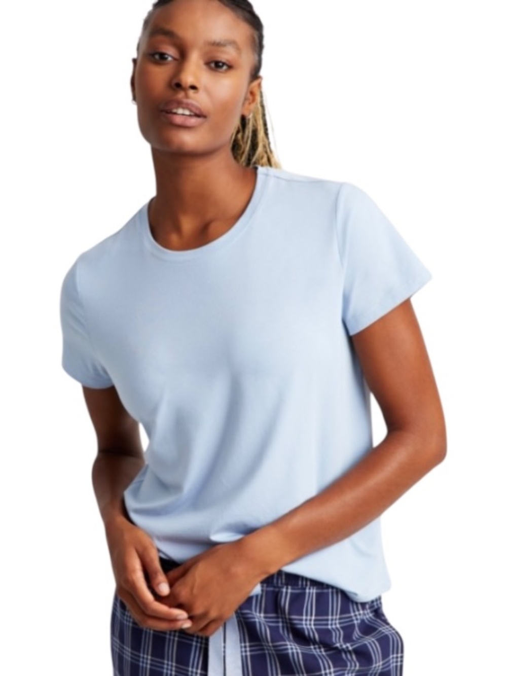 State of Day Women's Cotton Blend Short-Sleeve Sleep Tee, Stormy Mist - NWT
